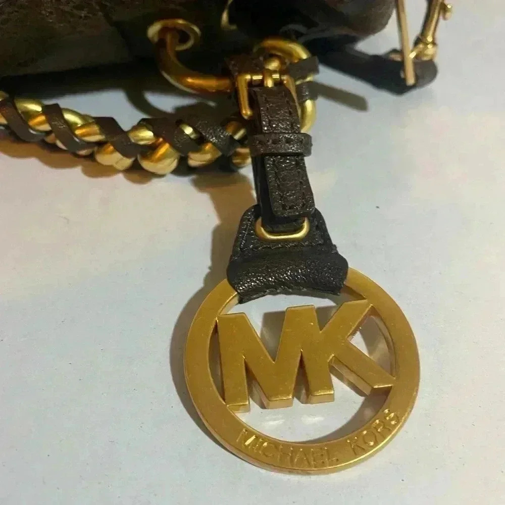 Michael kors brown leather suede satchel handbag - Picture 12 of 13